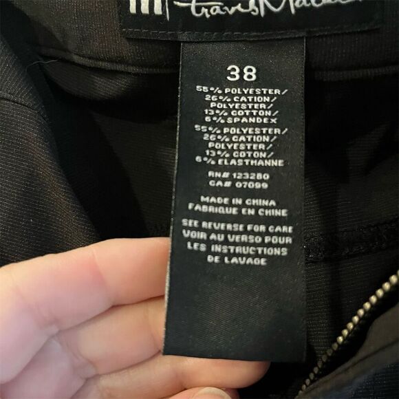 Travis Mathew Men's Black Dress Pants Size 38 Flat Front Casual - Picture 5 of 8